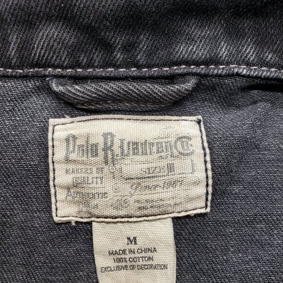 Polo Ralph Lauren Denim Supply Black Jean Jacket USA Flag Patch Vtg Women's XS - Picture 10 of 12
